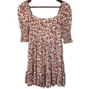 Francesca's Mi Ami Floral Babydoll Cottagecore‎ Dress Puff Sleeve Y2K Size Small